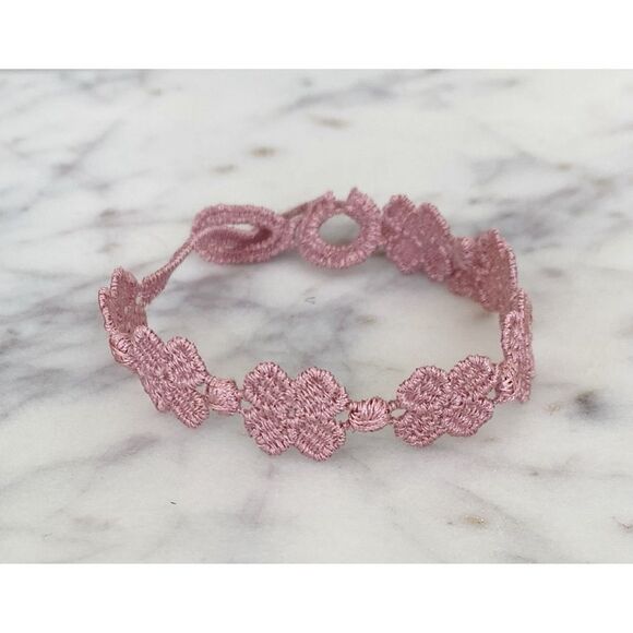 NWOT HANDMADE IN ITALY Pink Clover Bracelet/Anklet - Picture 1 of 3
